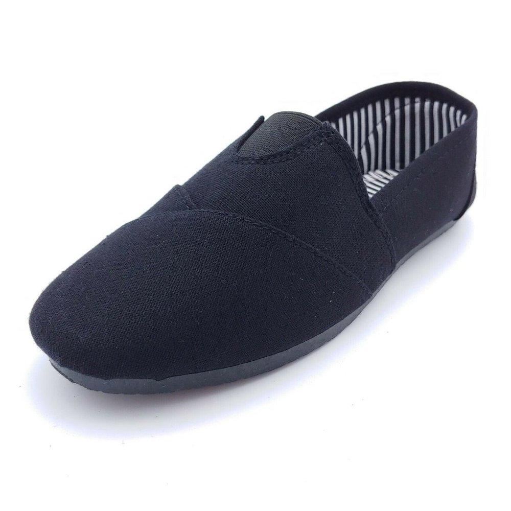 Tammy Womans Slip On Flats Black Canvas NEW‎